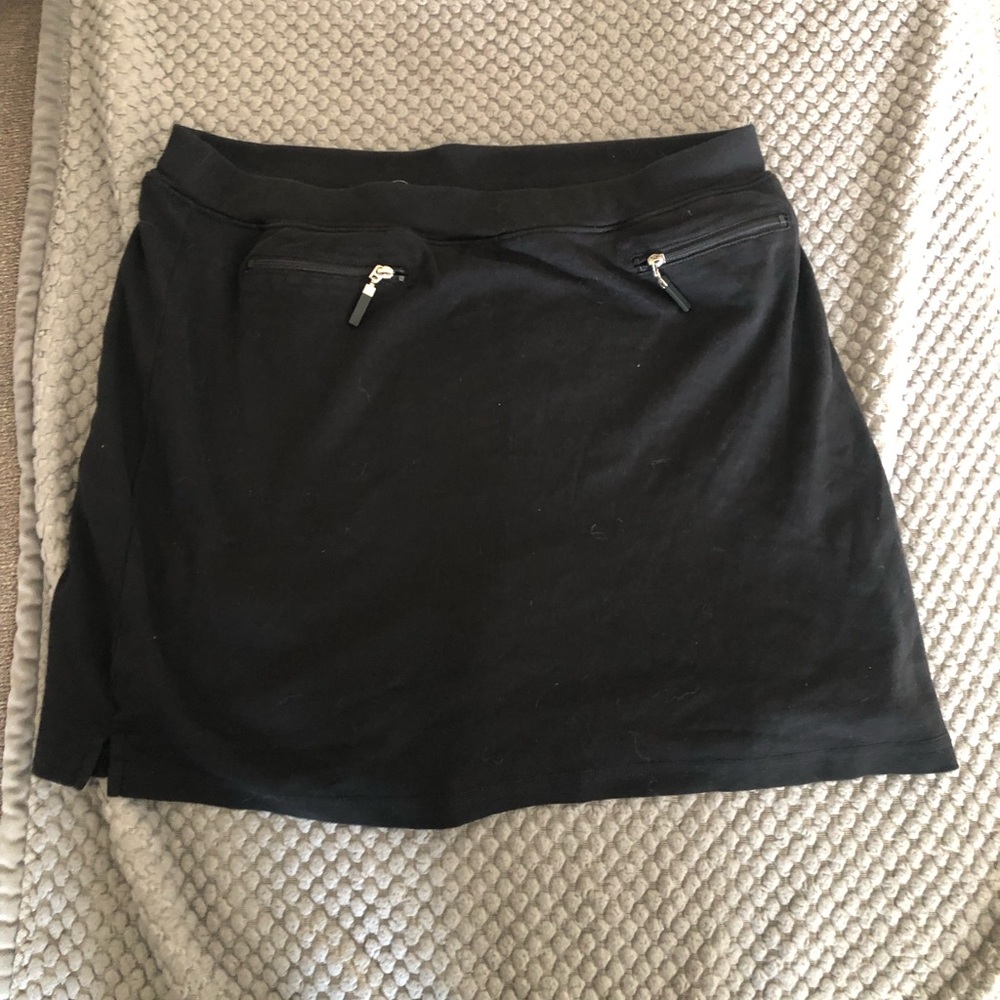 Black mini skirt with shorts underneath